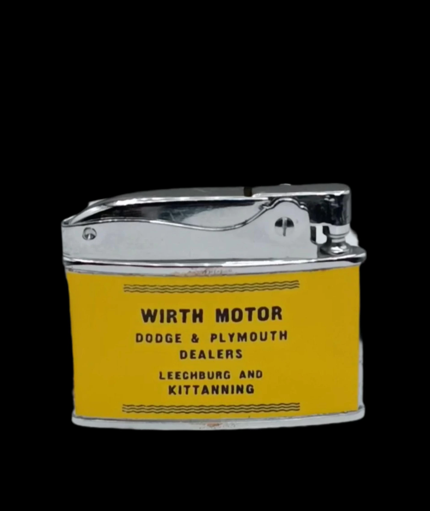 1968 Plymouth Road Runner / Wirth Motor Dodge & Plymouth Dealers Advertising Lighter back archival photograph