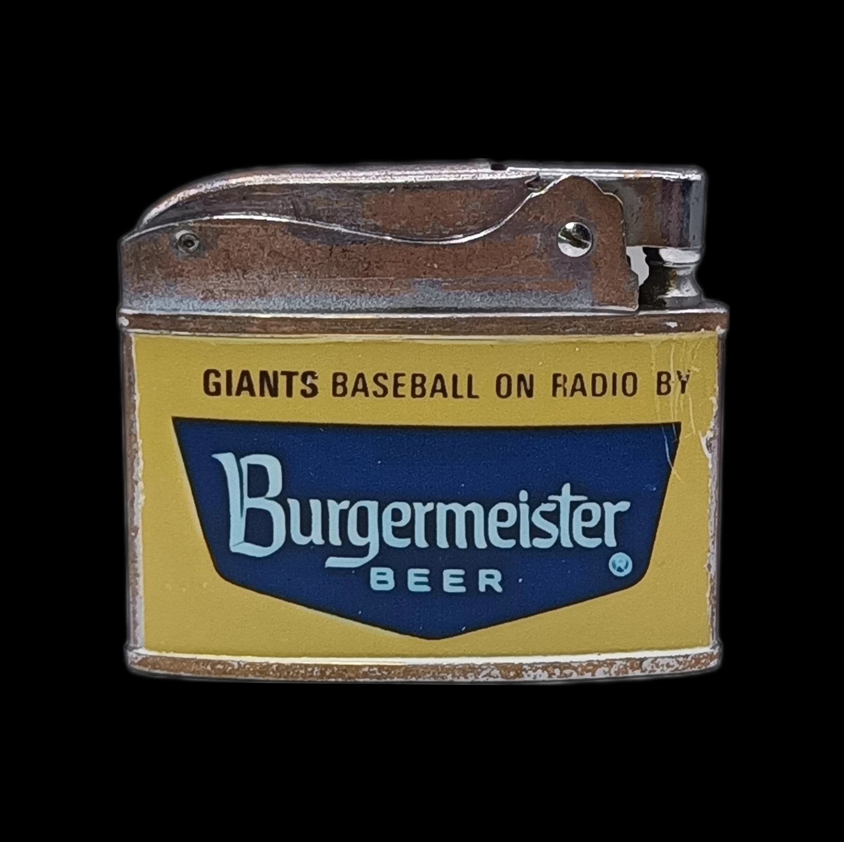Burgermeister Beer — Giants Baseball Radio Sponsorship back archival photograph