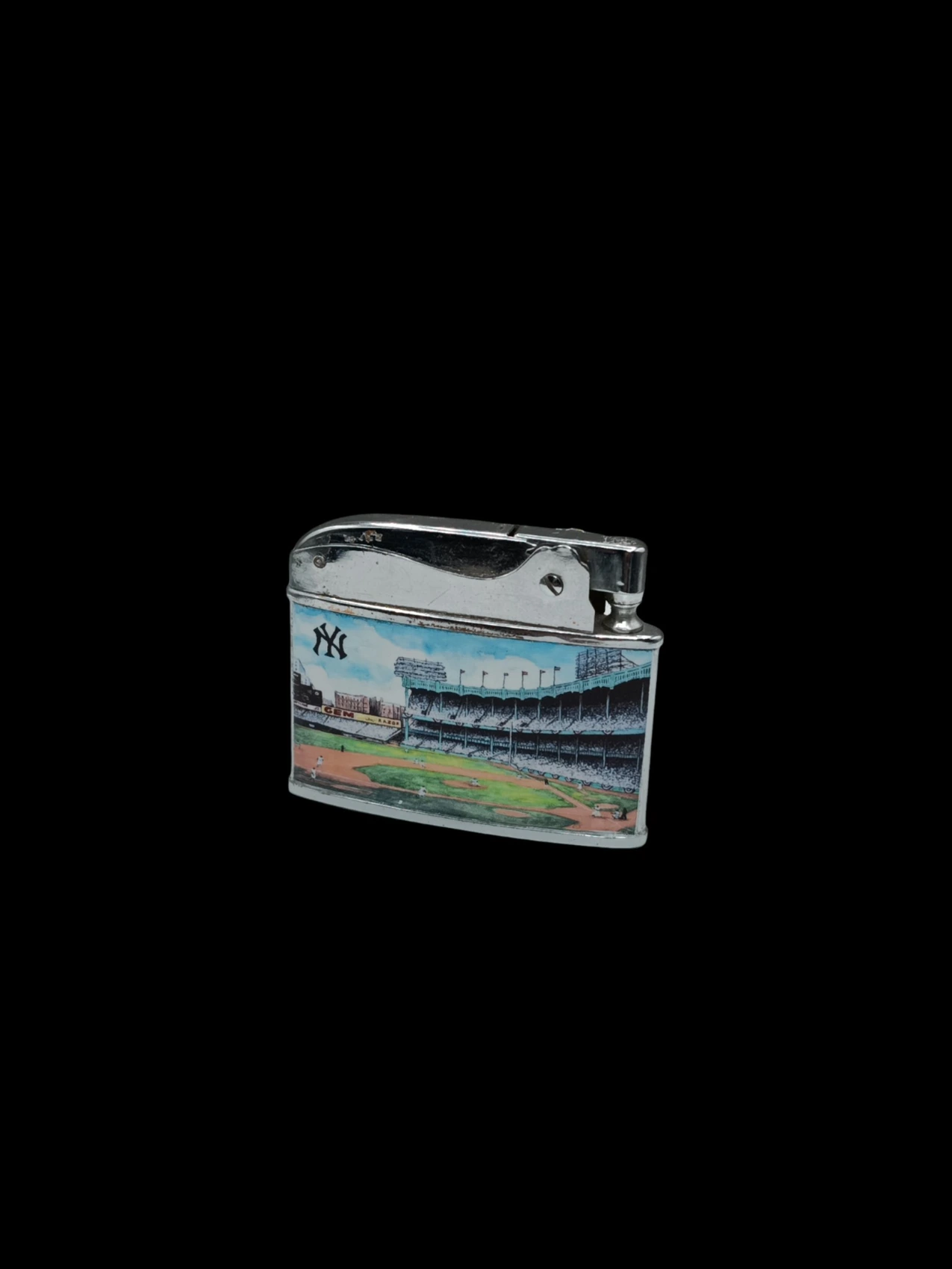 New York Yankees Stadium Scene / Yankees Emblem back archival photograph
